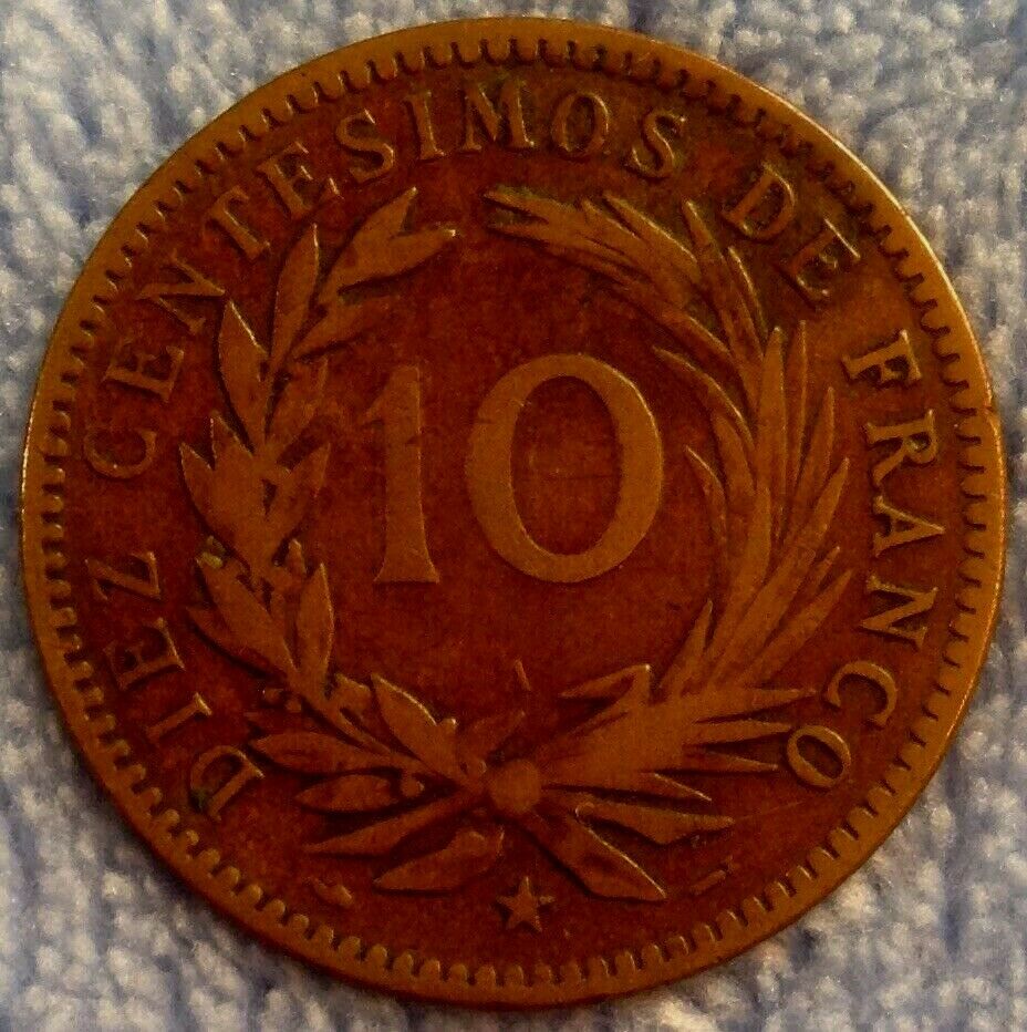 1891-A DOMINICAN REPUBLIC 10 Centesimos De Franco Bronze - Fresh Stock Dated December 2025