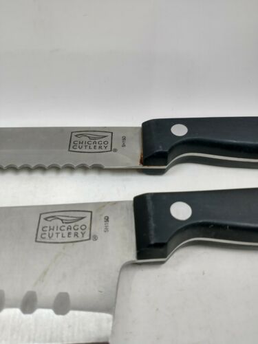 Chicago Cutlery Essentials 13 Piece Black Handle Knife Set W/ Wood Block - Fresh Stock Dated December 2025