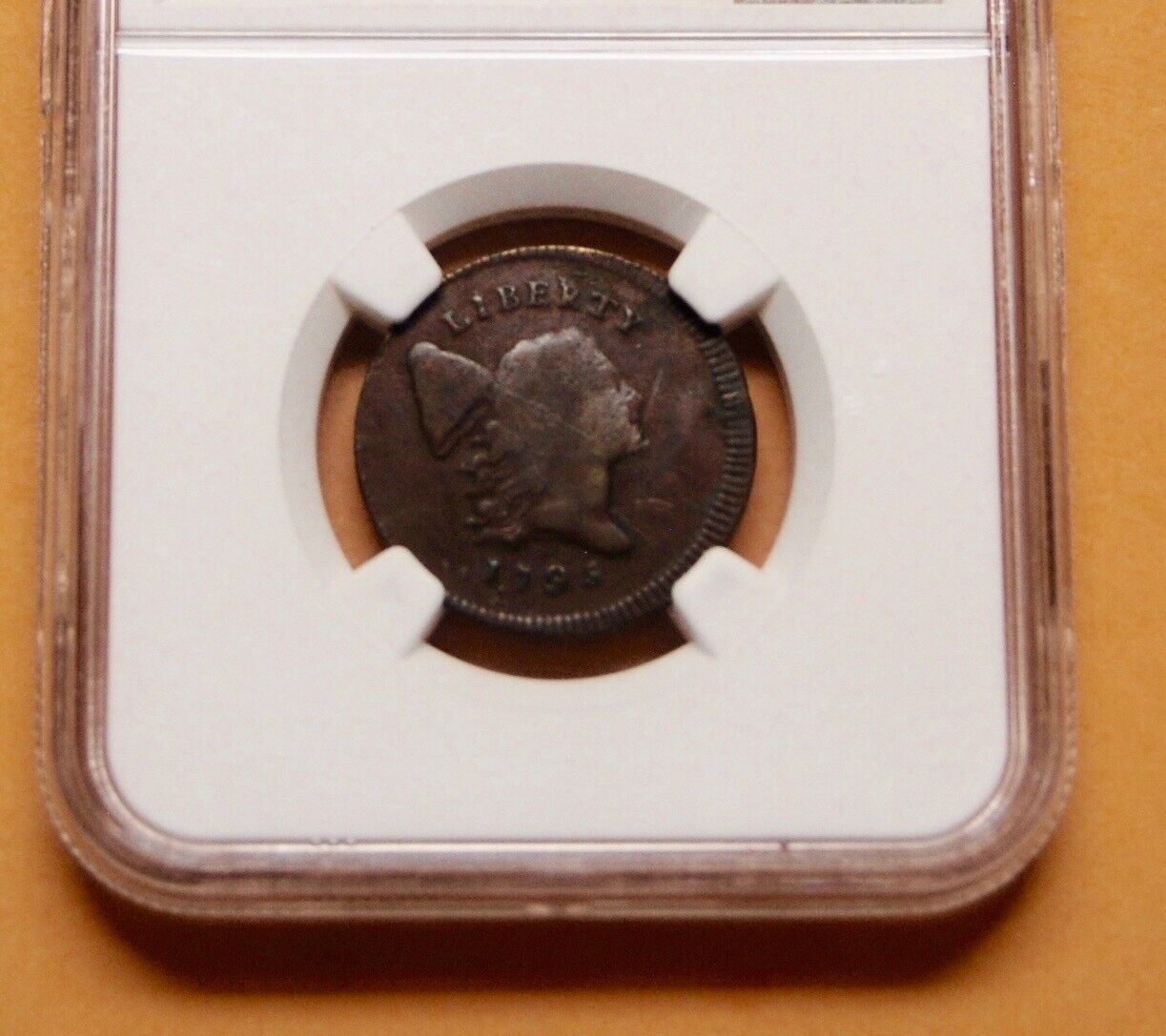 1795 Liberty cap half cent. With pole, punctuated date. Plain edge, NGC VG 8. - Fresh Stock Dated February 2026