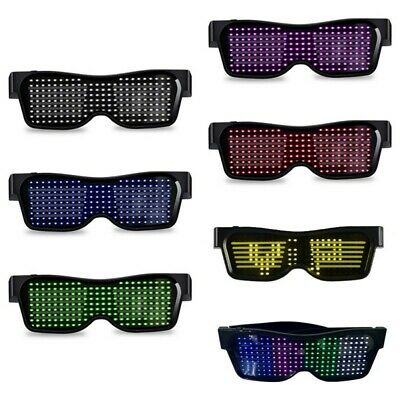 LED Magic Bluetooth Party Flashing Glasses APP Control Luminous USB Glasses - Fresh Stock Dated December 2025