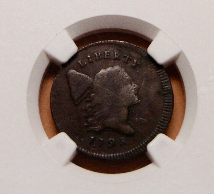 1795 Liberty cap half cent. With pole, punctuated date. Plain edge, NGC VG 8. - Fresh Stock Dated February 2026