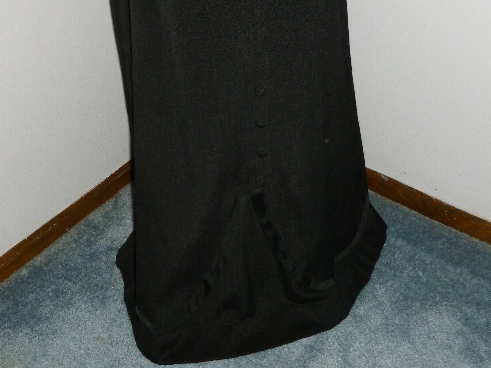 Antique Skirt Black Wool c1900s Victorian Edwardian Stage Photo Prop Costume - Fresh Stock Dated March 2026