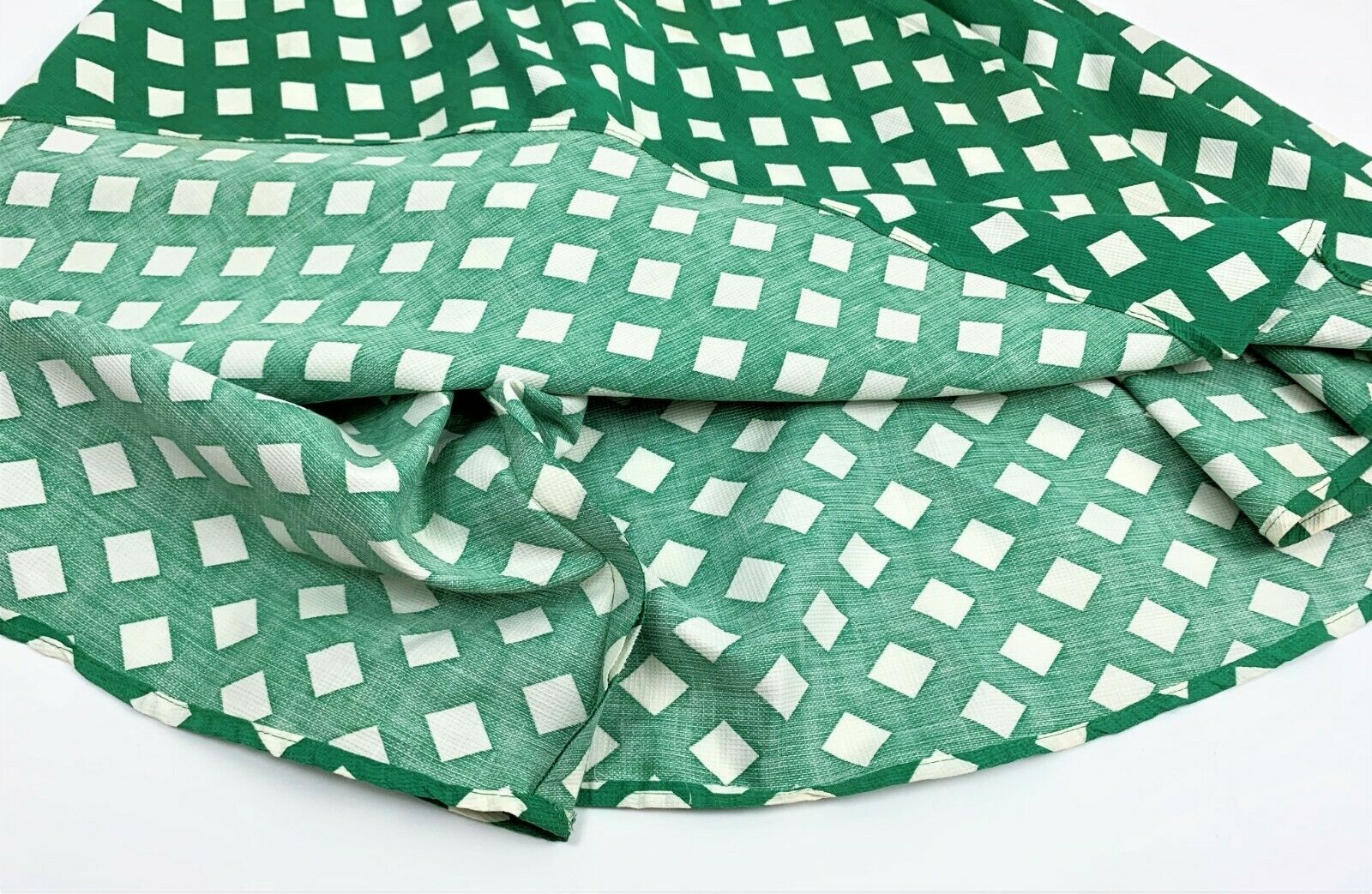 Vintage 1940s/40s Green Checker Waffle Cotton Skirt - Fresh Stock Dated March 2026