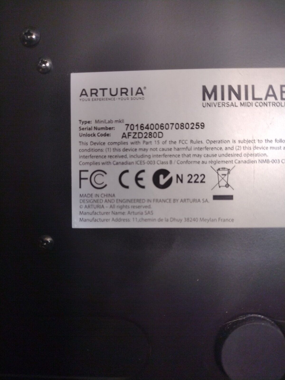 Arturia MiniLab MKII USB MIDI Bus Powered 25-key Keyboard Controller - Fresh Stock Dated February 2026