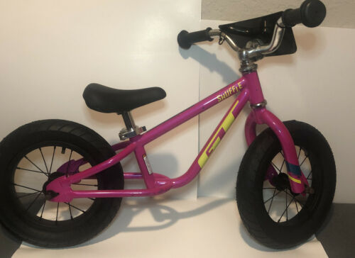 Kids Shuffle Gt GT Bicycle Balance Bike Adjustable Seat Pink Blue Yellow - Fresh Stock Dated December 2025