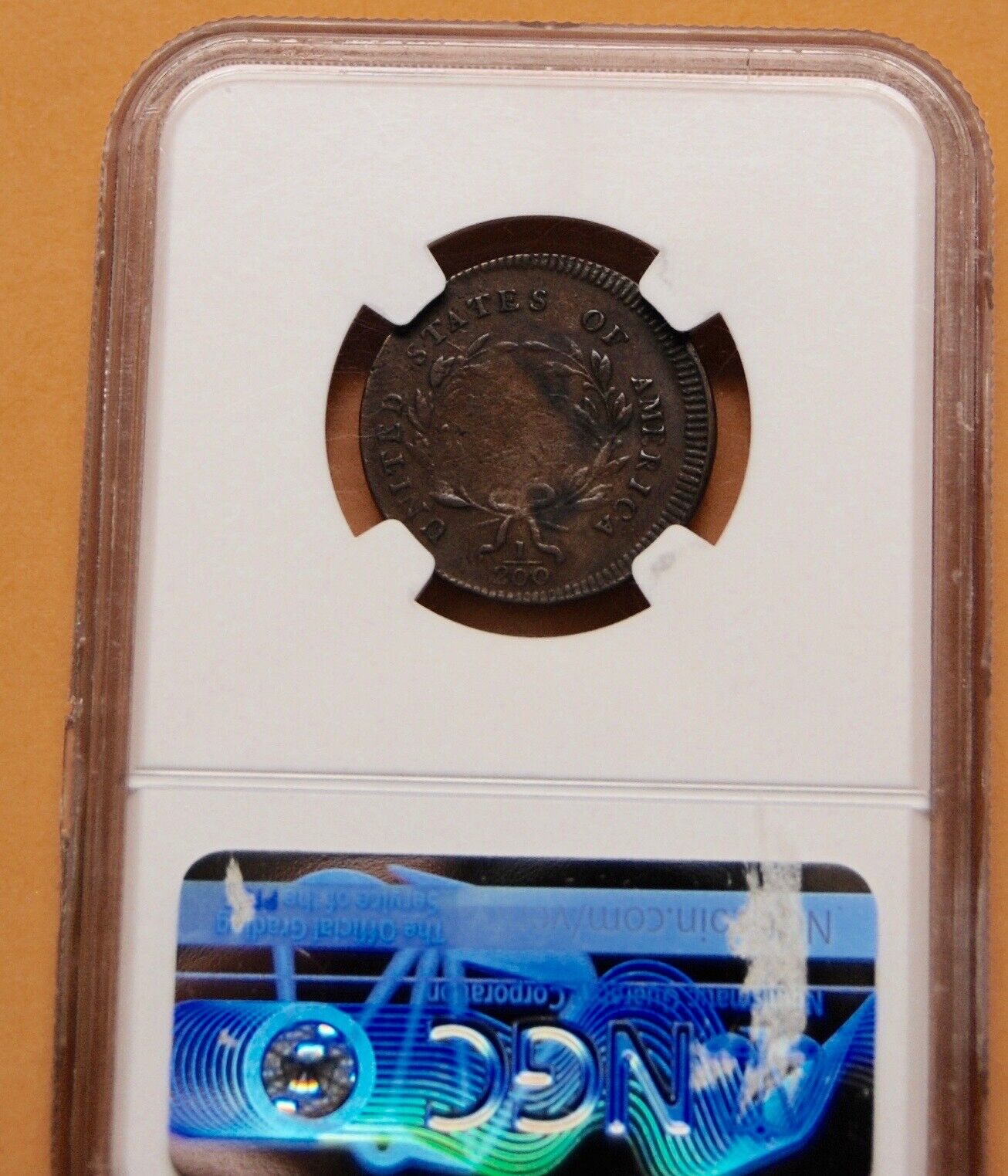 1795 Liberty cap half cent. With pole, punctuated date. Plain edge, NGC VG 8. - Fresh Stock Dated February 2026