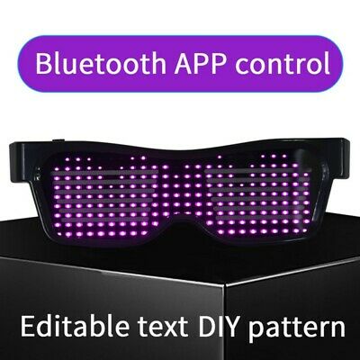 LED Magic Bluetooth Party Flashing Glasses APP Control Luminous USB Glasses - Fresh Stock Dated December 2025