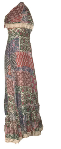 Vtg 70’s J.M. Tattoo Of California~Dress Kerchief Top Maxi Skirt 4/6 Hippie Rare - Fresh Stock Dated February 2026