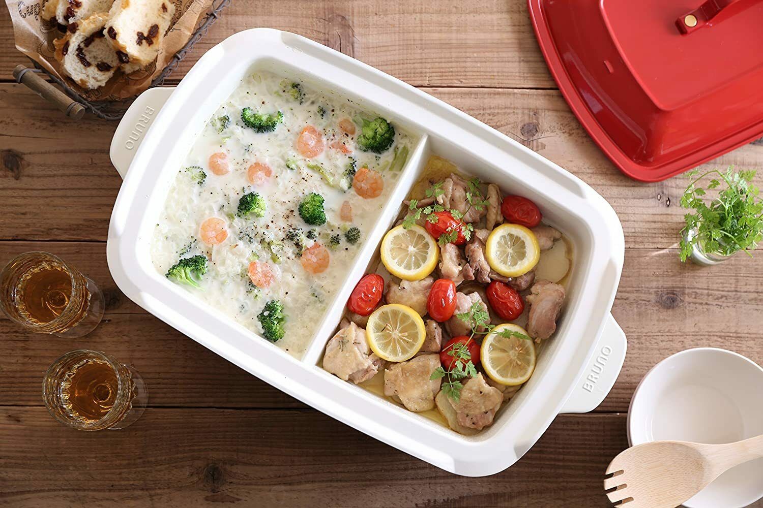 BRUNO Hot Plate Grande Partition Pot BOE 026 - NABE - Fresh Stock Dated February 2026