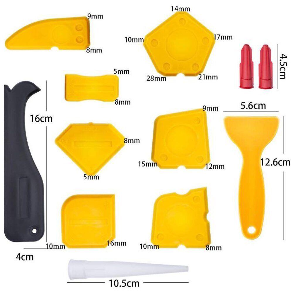 12pcs Caulking Kit Sealant Finishing Tool Grout Scraper Caulk Remover Nozzle VN - Fresh Stock Dated February 2026