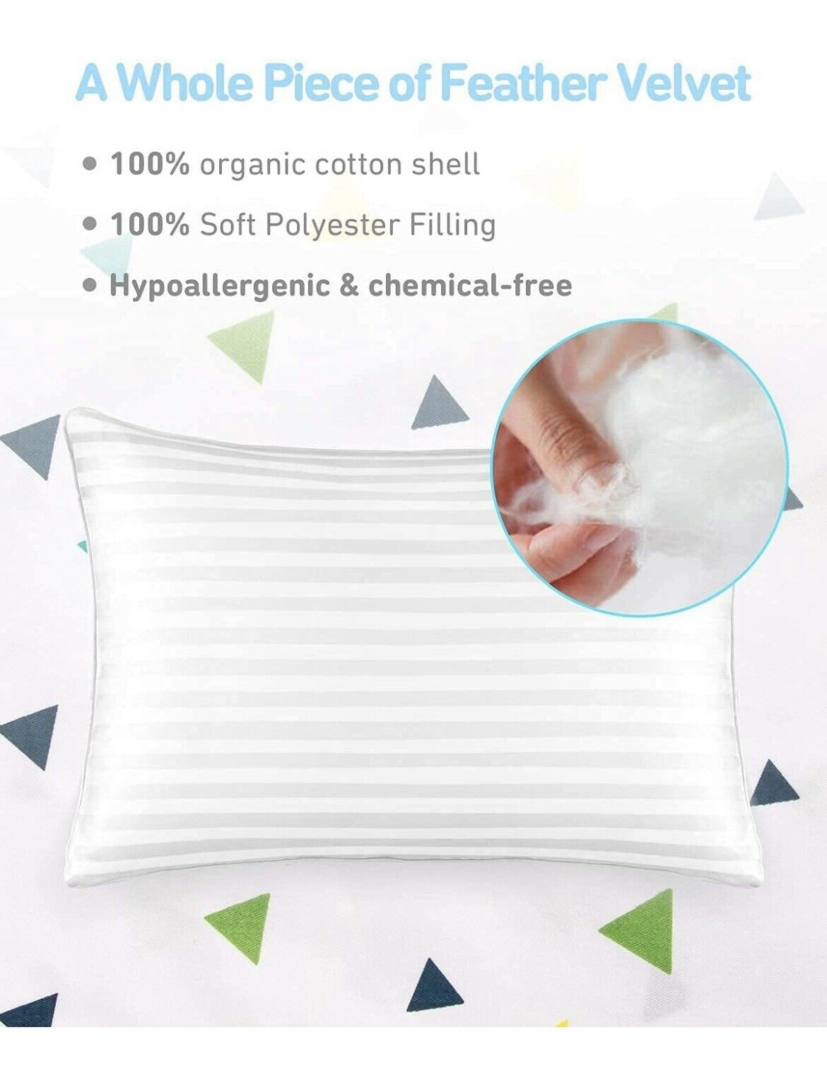 Toddler Pillow with Pillowcase - 13X18 Soft Cotton Baby Pillows - Fresh Stock Dated January 2026