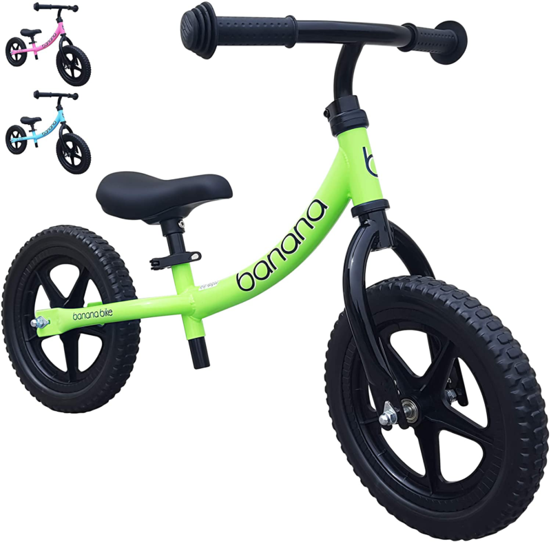 Banana Bike LT Lightweight Balance Kids 2 3 4 Year Olds Green Quick Release Seat - Fresh Stock Dated February 2026