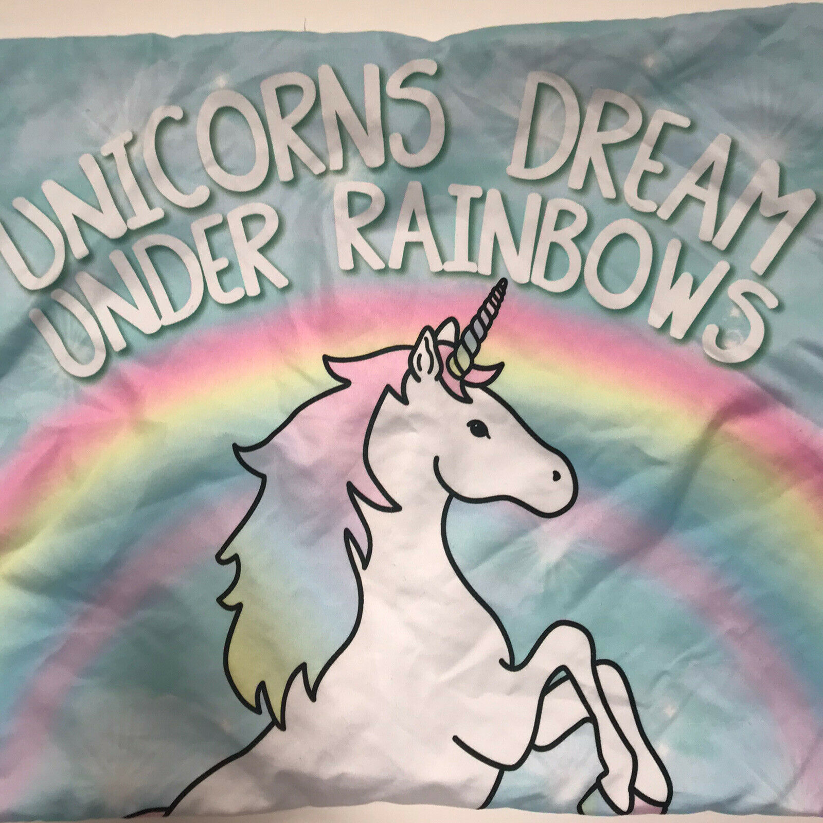 Girls Justice Unicorn Bedding Pillowcase Rainbow Tie Dye Galaxy Lot Blue Sham - Fresh Stock Dated December 2025