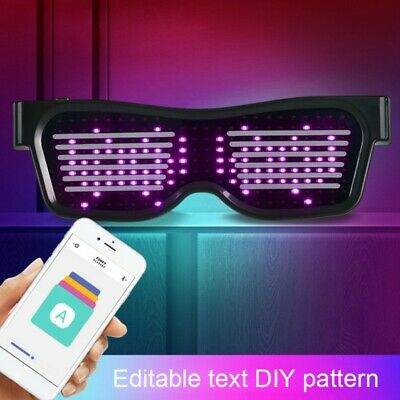 LED Magic Bluetooth Party Flashing Glasses APP Control Luminous USB Glasses - Fresh Stock Dated December 2025