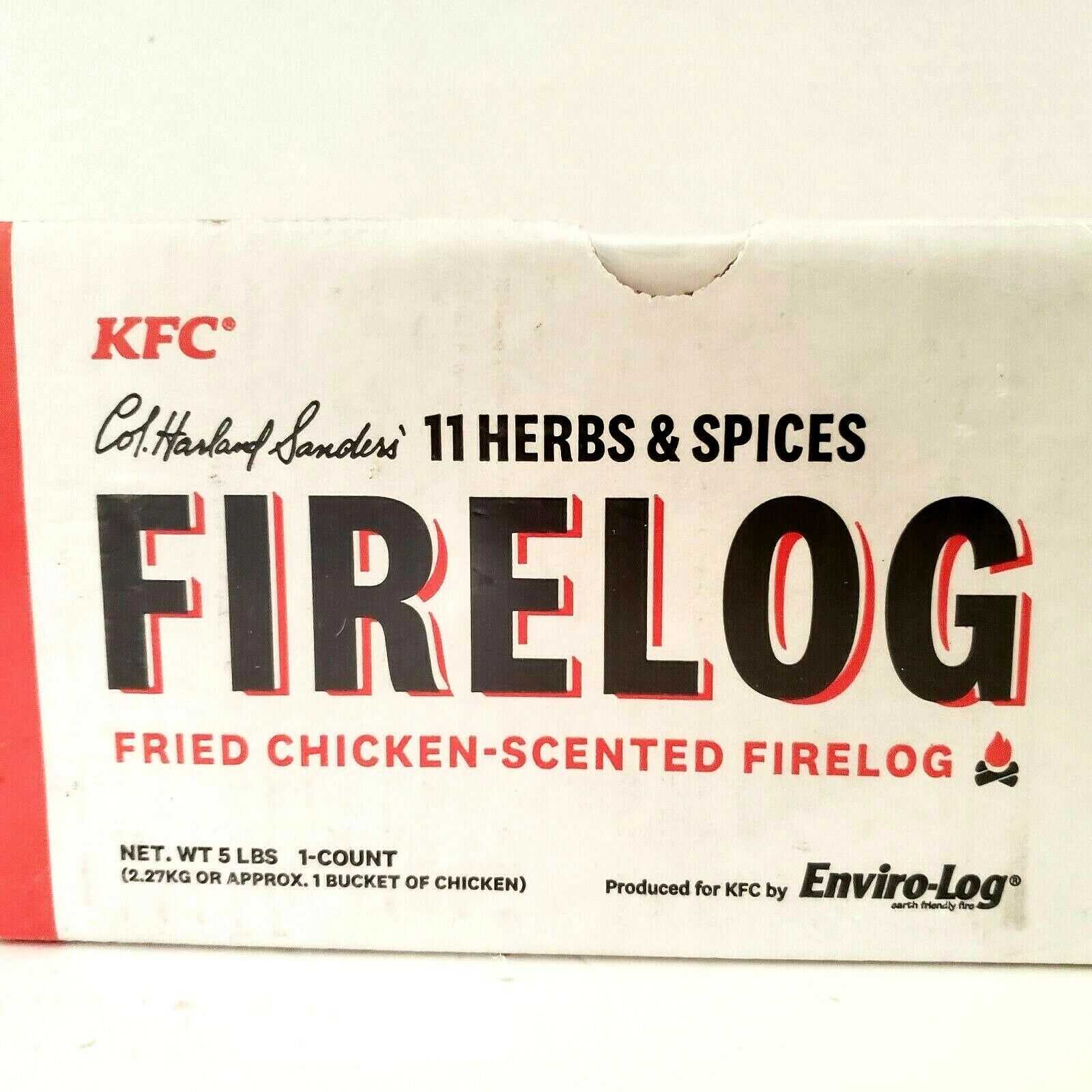 New 2xKFC Fried Chicken Scent Firelog 11 Herbs Spices Enviro Log Limited Edition - Fresh Stock Dated December 2025