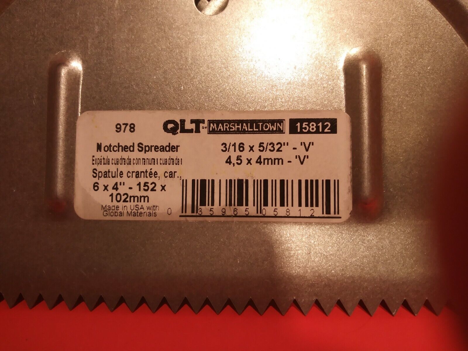 3 Notched Spreaders 3/16 x 5/32 Spatula 6 x 4 #978 #15812 QLT  Lot Of Three F.S. - Fresh Stock Dated February 2026