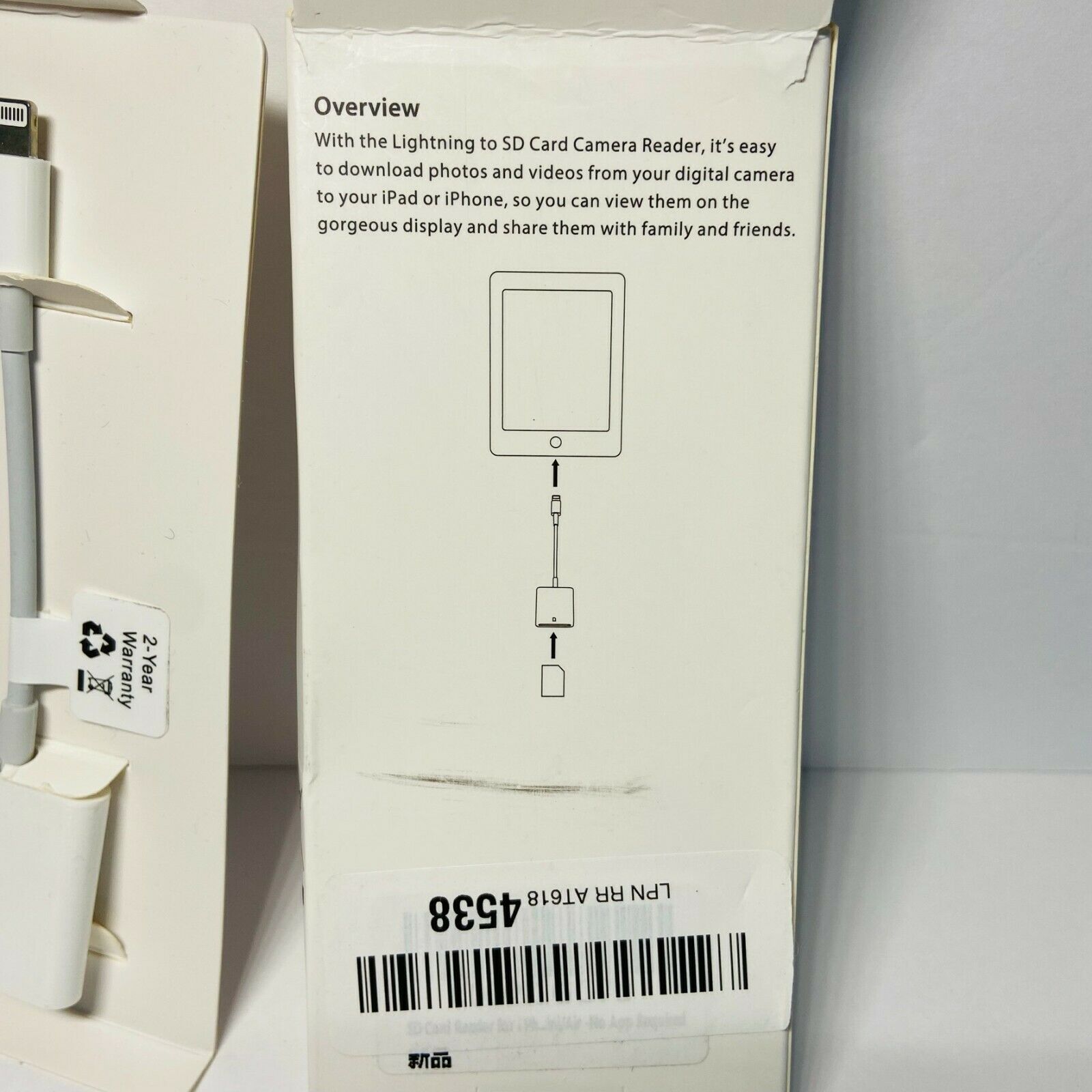 Lightning To SD Card Camera Reader, Apple - Fresh Stock Dated December 2025