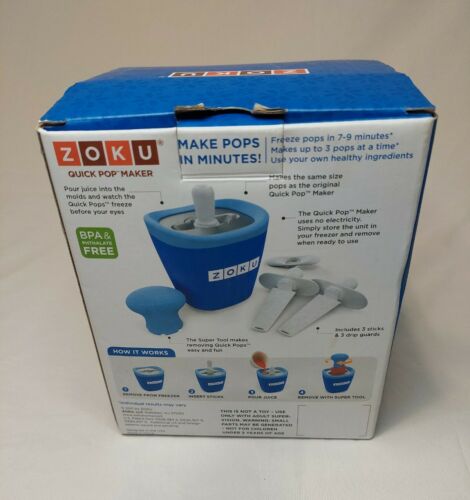 Zoku Quick Pop Maker Single Blue Makes Pops Fast New Open Box - Fresh Stock Dated February 2026