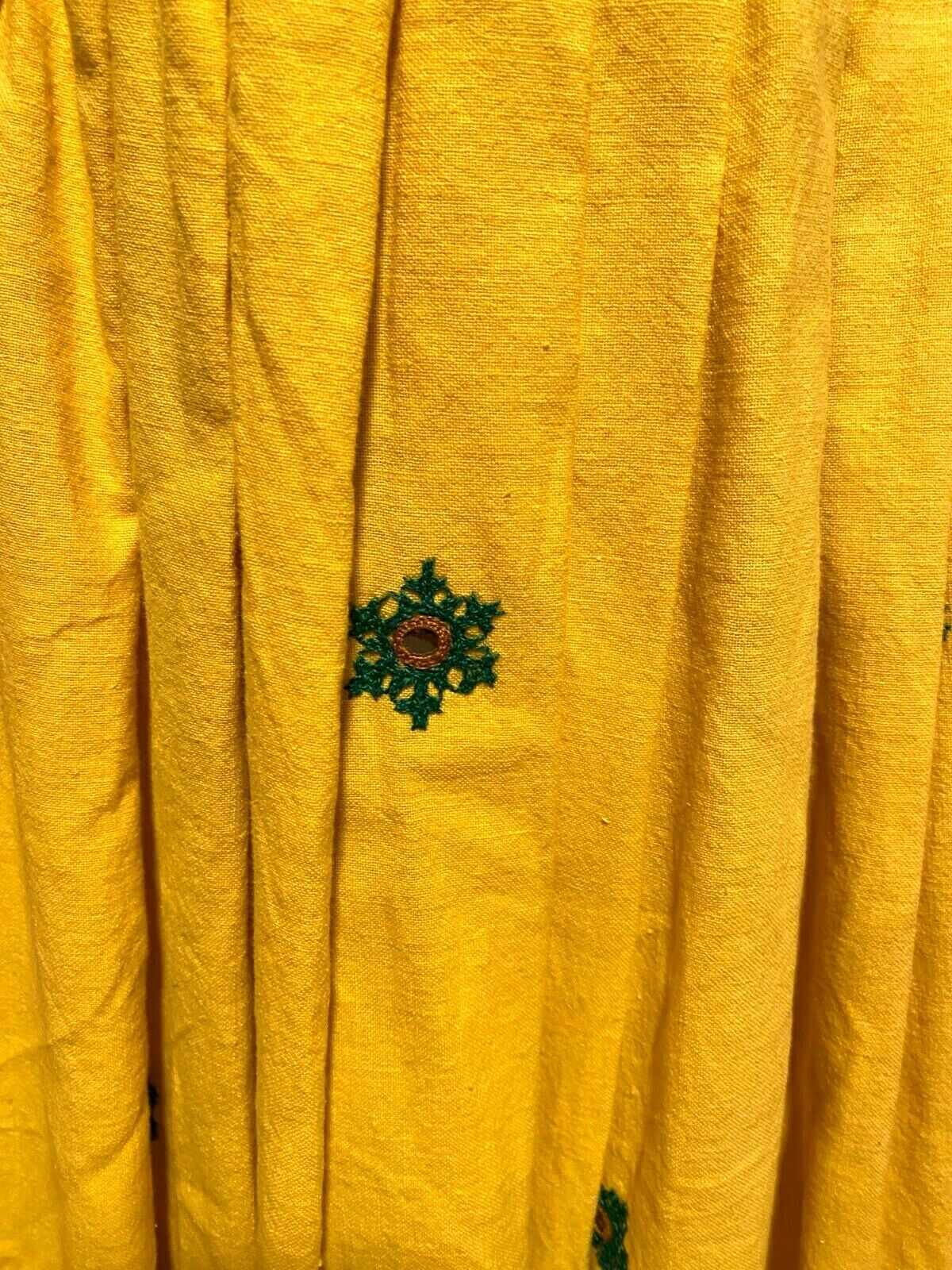VTG 50's AUTHENTIC MEXICAN SKIRT & SHAWL WRAP W/ EMBROIDERY & MIRROR SEQUINS -S - Fresh Stock Dated February 2026