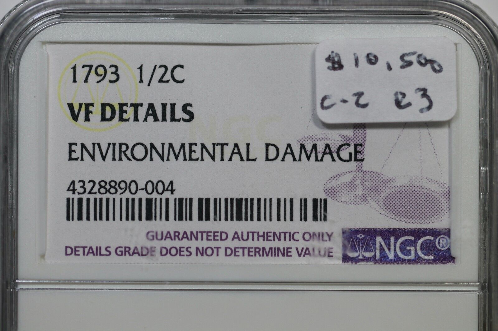 1793 C-2 R-3 NGC VF Details Liberty Cap Half Cent Coin 1/2c - Fresh Stock Dated February 2026