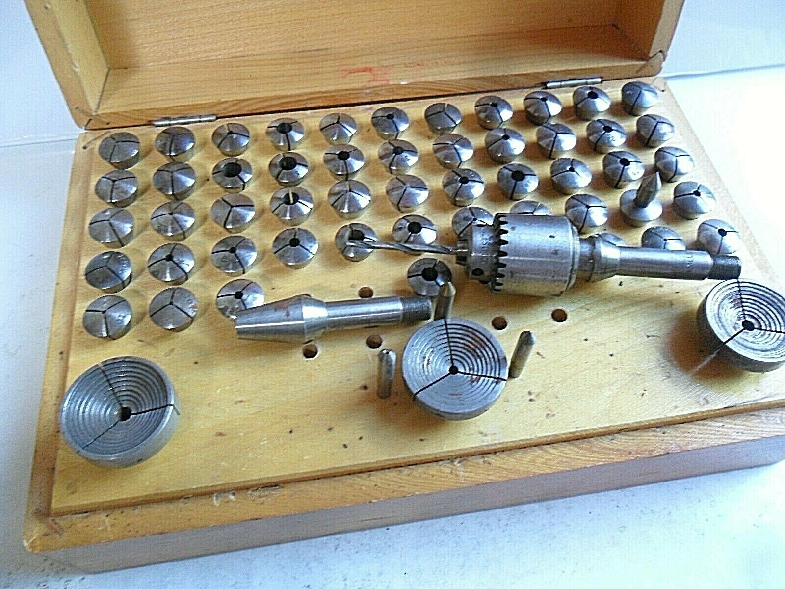 HTF Boley Lathe Collets Watch Maker Tool Set w/ Wooden Box Watchmaker 50+ Pieces - Fresh Stock Dated December 2025