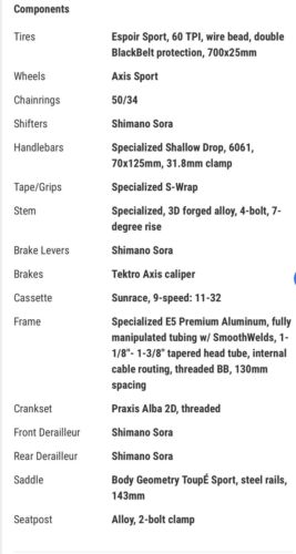 Specialized Men’s 2019 Allez Sport Black And Red - Fresh Stock Dated December 2025