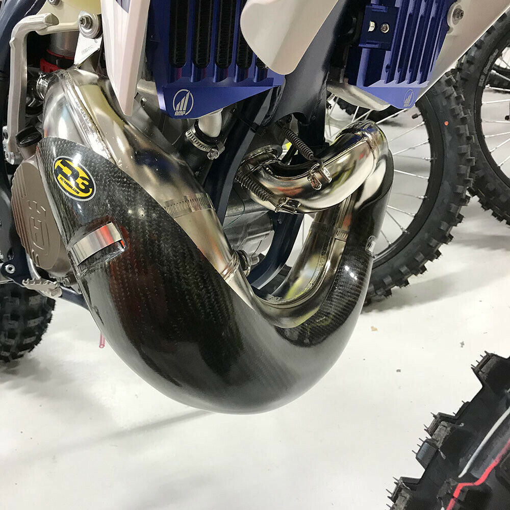 P3 Carbon Fiber Stock Exhaust Pipe Guard 2019-2022 KTM/Husqvarna/GasGas 250/300 - Fresh Stock Dated February 2026