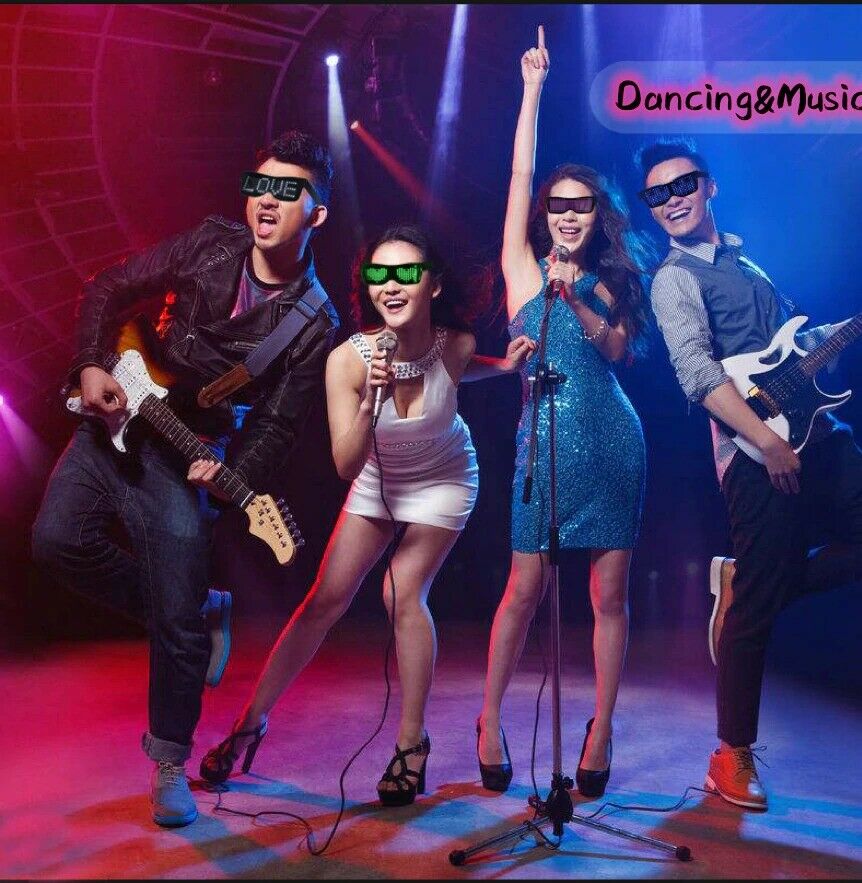 6 Colors Magic Led Eye Glasses Bluetooth App Control DIY Led Glasses - Fresh Stock Dated February 2026