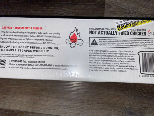 KFC Fire Log ~ Kentucky Fried Chicken 11-Herbs & Spices Scented Eviro-log - Fresh Stock Dated December 2025