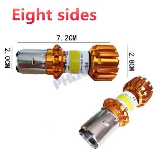 12V 80W Motorcycle Scooter LED Headlight Bulb BA20D Type Lamp Bulb High/Low Beam - Fresh Stock Dated February 2026