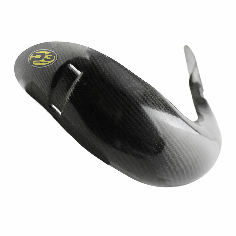 P3 Carbon Fiber Stock Exhaust Pipe Guard 2019-2022 KTM/Husqvarna/GasGas 250/300 - Fresh Stock Dated February 2026
