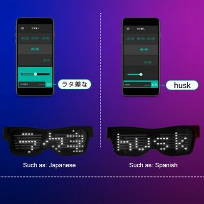 LED Magic Bluetooth Party Flashing Glasses APP Control Luminous USB Glasses - Fresh Stock Dated December 2025