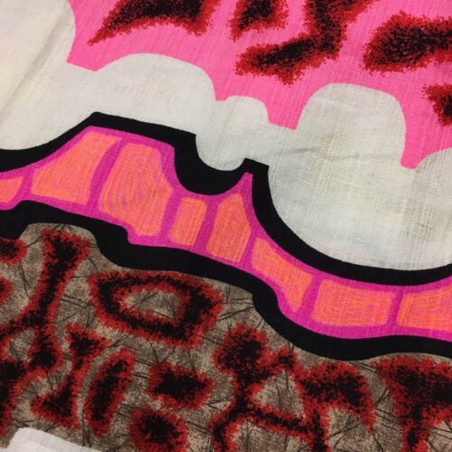 Vintage 60s Abstract Pink Brown White Long Wrap Skirt - Fresh Stock Dated December 2025