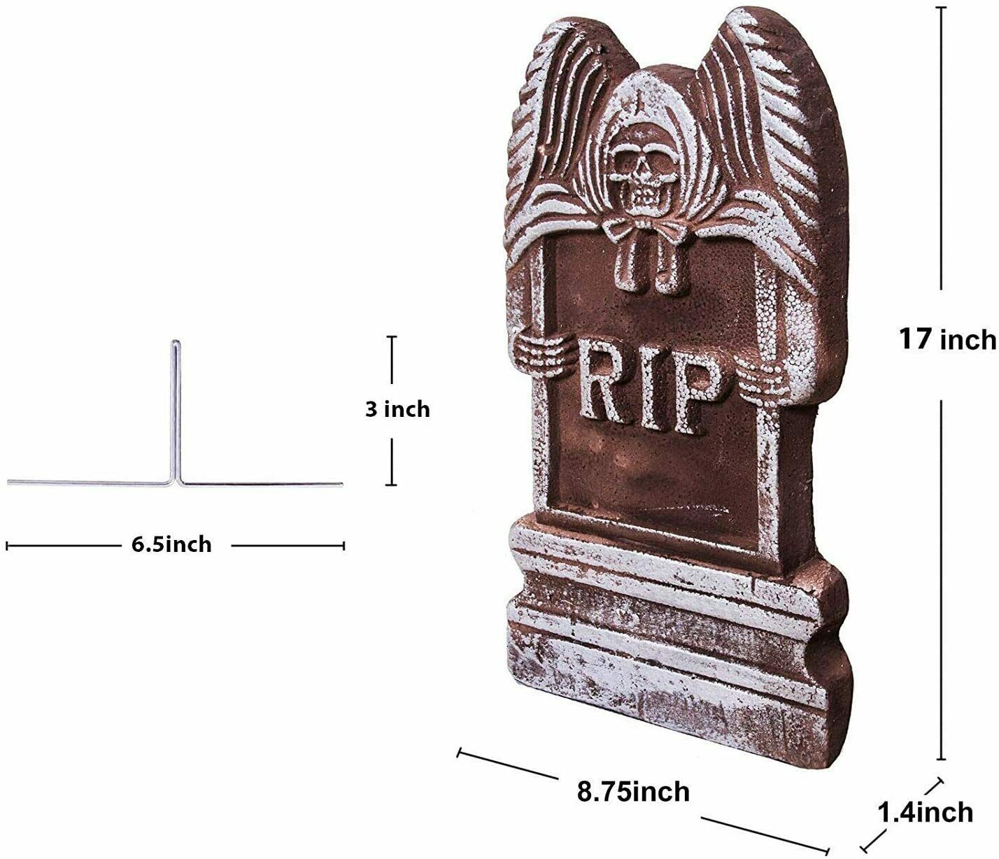 Halloween Foam RIP Graveyard Tombstones Headstone Decorations Metal Stakes 5Pack - Fresh Stock Dated December 2025