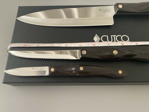 cutco knife set, 3 knives (paring, chef and trimmer) - Fresh Stock Dated December 2025