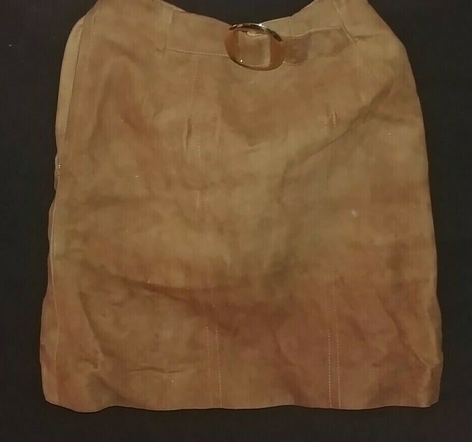 60's Vintage Mod suede leather vest  & mini skirt set;  Custom made Size Small - Fresh Stock Dated March 2026