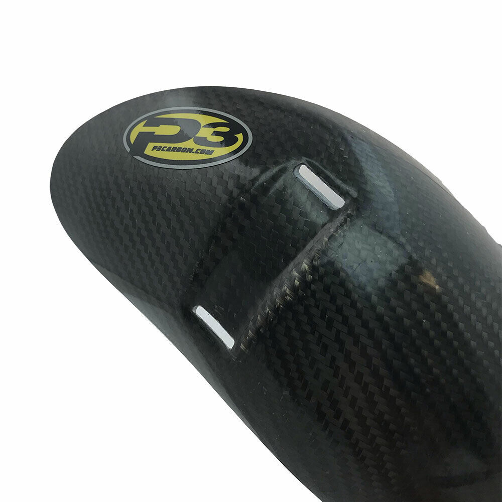 P3 Carbon Fiber Stock Exhaust Pipe Guard 2019-2022 KTM/Husqvarna/GasGas 250/300 - Fresh Stock Dated February 2026