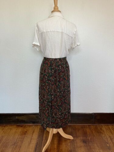 Vintage 80’s Worthington Green Paisley Wrap Midi Skirt - Fresh Stock Dated February 2026
