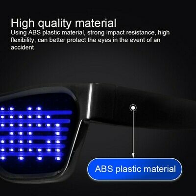 LED Magic Bluetooth Party Flashing Glasses APP Control Luminous USB Glasses - Fresh Stock Dated December 2025