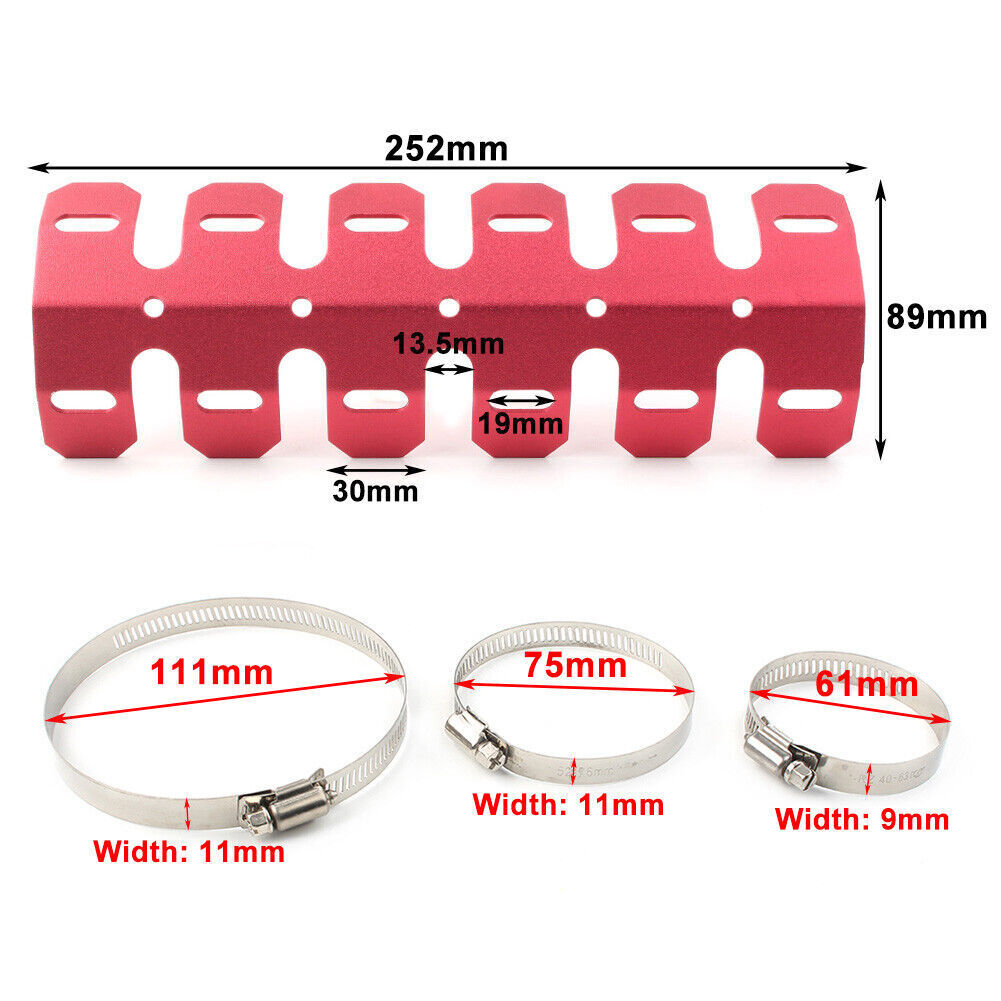 Red Motorcycle Exhaust Muffler Pipe Heat Shield Cover Heel Guard For Dirt Bike - Fresh Stock Dated February 2026