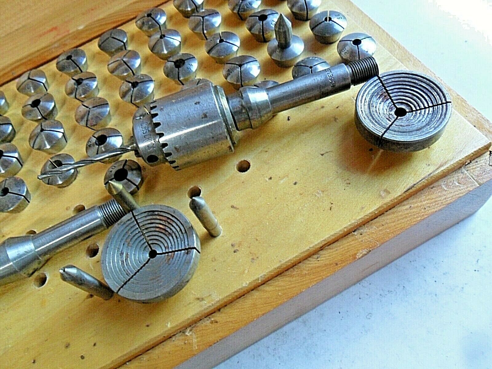 HTF Boley Lathe Collets Watch Maker Tool Set w/ Wooden Box Watchmaker 50+ Pieces - Fresh Stock Dated December 2025