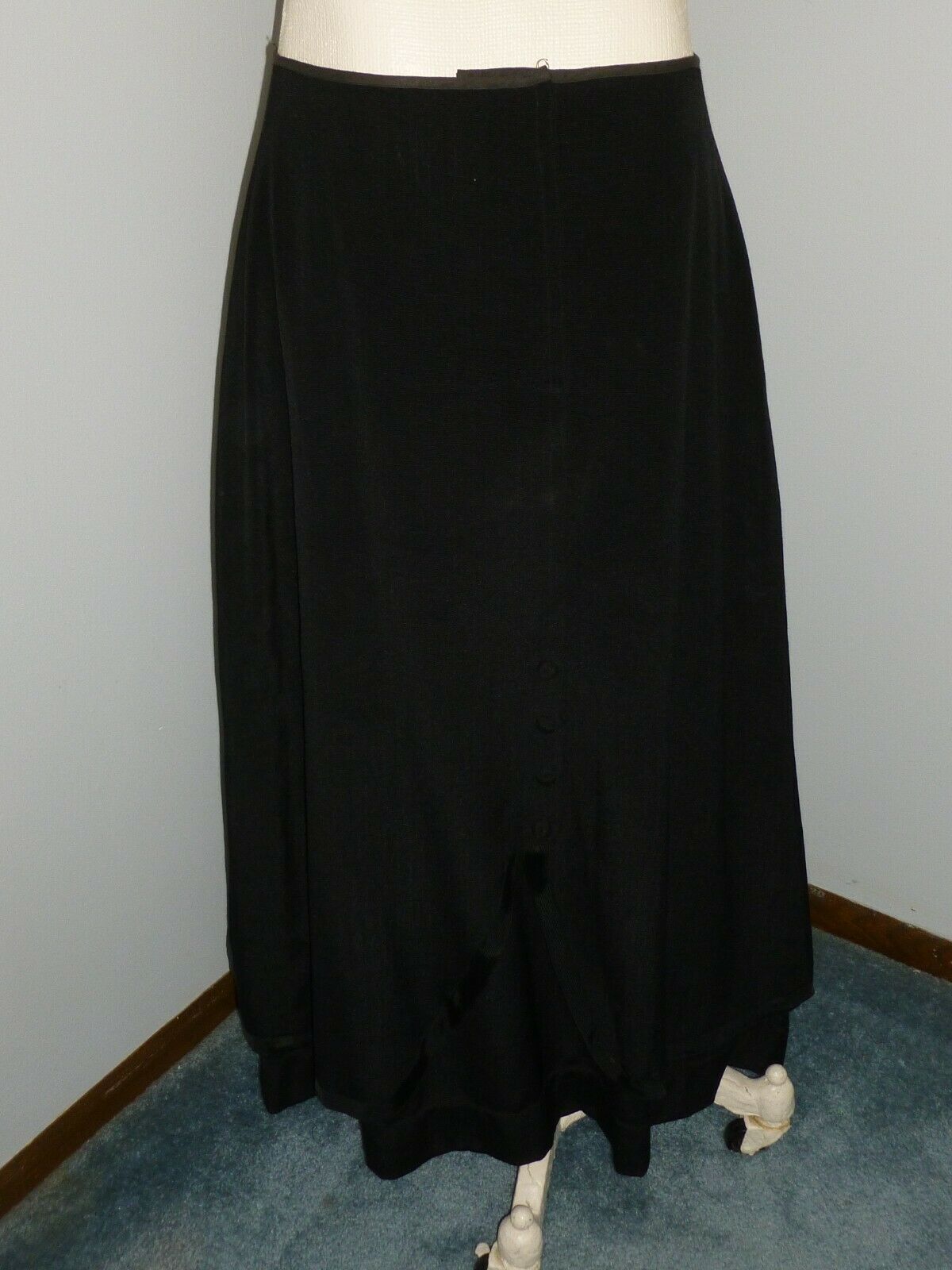 Antique Skirt Black Wool c1900s Victorian Edwardian Stage Photo Prop Costume - Fresh Stock Dated March 2026