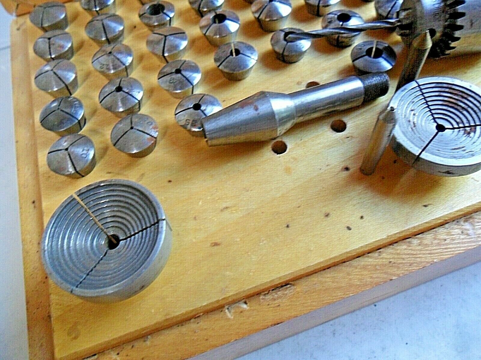 HTF Boley Lathe Collets Watch Maker Tool Set w/ Wooden Box Watchmaker 50+ Pieces - Fresh Stock Dated December 2025