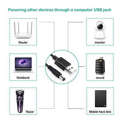 Universal USB to DC 5.5x2.1mm Plug Power Charging Cable with 10 Connectors - Fresh Stock Dated February 2026