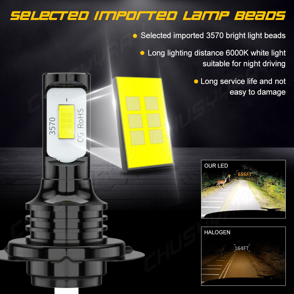 2X H7 80W 6500K LED Headlight Bulb For Honda GL1800 Goldwing 1800 ABS 2001-2016 - Fresh Stock Dated February 2026