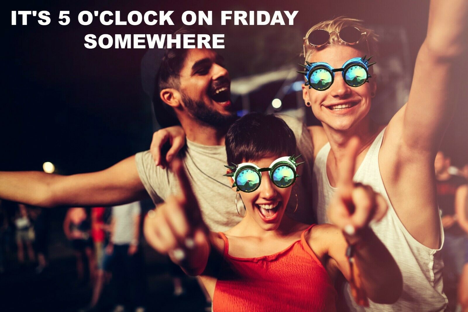 Diffraction Kaleidoscope Rave meme Glasses cyber Steampunk Goggles funny eye - Fresh Stock Dated February 2026