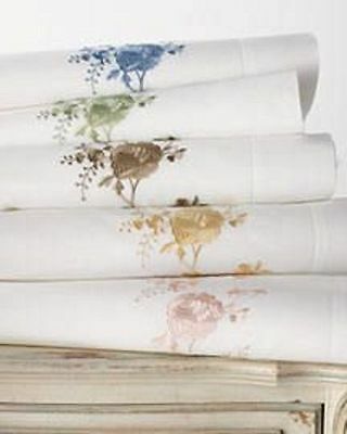 SFERRA ROSINA PERCALE 2 STANDARD PILLOWCASES BLUE FLOWER ROSES EMBROIDERED ITALY - Fresh Stock Dated December 2025