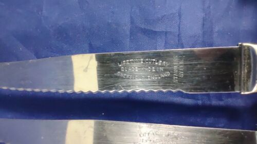 Vintage Sheffield England Stainless 4 Steak Knife & Carving Set Plastic Handle - Fresh Stock Dated December 2025