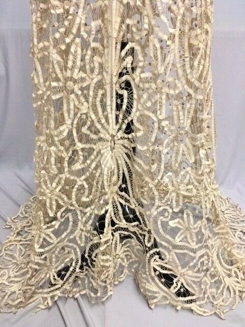 #21-089, Exquisite 1900-1908 Edwardian Handmade Tape Lace Skirt: - Fresh Stock Dated February 2026