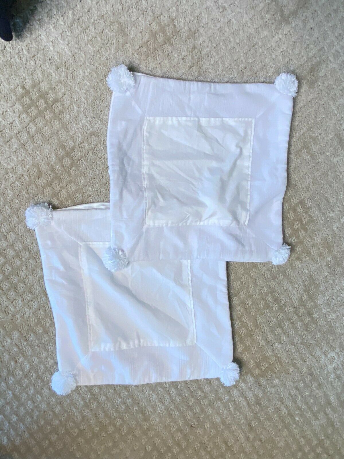 2 Pottery Barn Teen Throw Pillow Shams Cases White Palm Palms 17